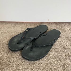 Rainbow Black Flip Flops
